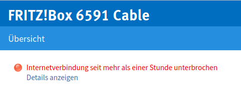 Katastrophe - länger als eine Stunde offline!