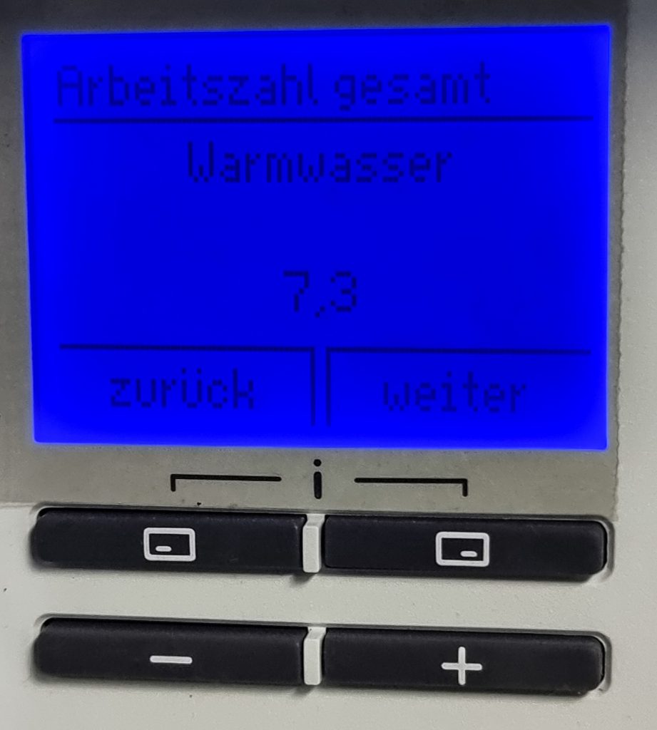 Warmwasser-Arbeitszahl 7.3