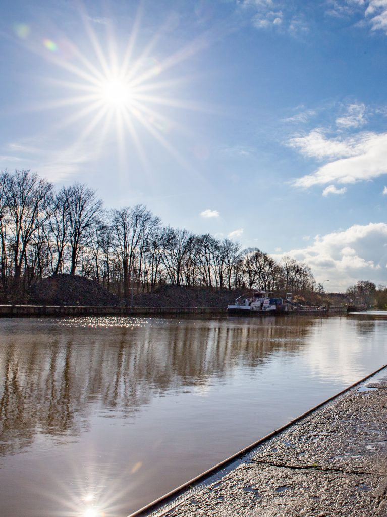 Wintersonne am Neckar in Pleidelsheim